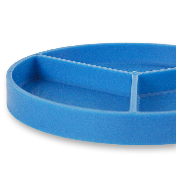 Silicone tray round with 3 compartments