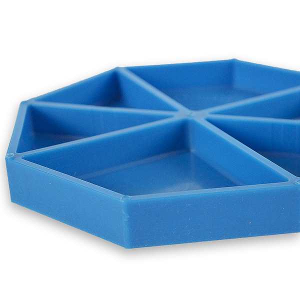 Silicone tray angular with 6 compartments