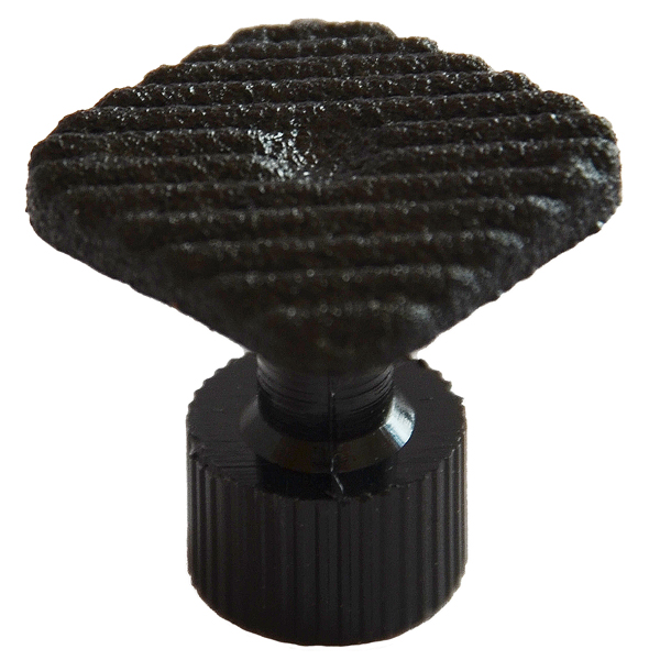 Glue tab with rough longitudinal stripes and a hole in the middle, d = 21 mm, square