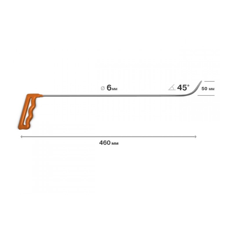 Tool, L = 460 mm, d = 6 mm, long tip