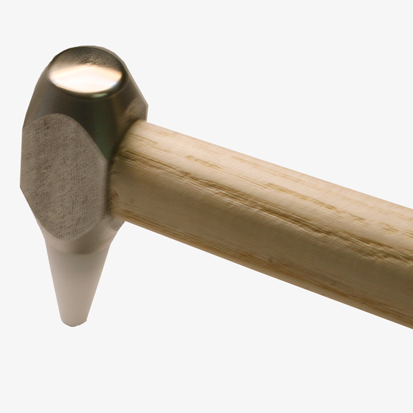 Hammer with small head, interchangeable tip and long handle